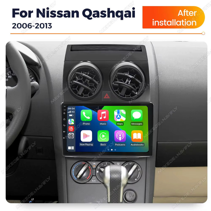 NaviTree Android 14 Auto Radio für Nissan Qashqai J10 (2006-2013) mit 9 Zoll Display, CarPlay, Bluetooth, WiFi, GPS und DVR CAM in Schwarz - Bild 2