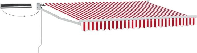 Elektrische ausziehbare Markise vidaXL in Rot und Weiß, B: 3 m, T: 2,5 m - Bild 1