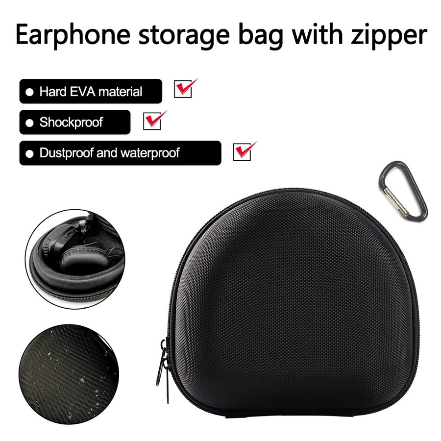 Marshall Hartschalen-Tragetasche für Major 4 3 2 Wireless-Kopfhörer in Schwarz mit Karabiner - Bild 5