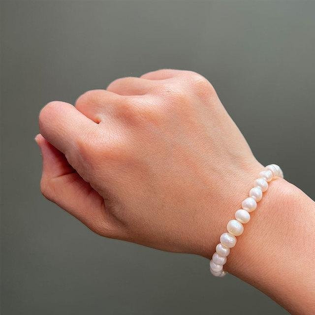 Wucifang Jewelry Armband, Süßwasserperlen, Weiß, Damen, 14–21 cm - Bild 1