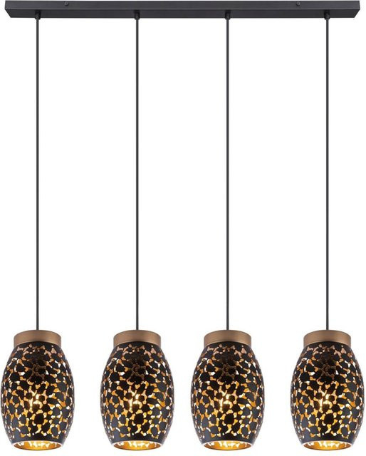 Globo Pendelleuchte Narri 4-flammig in Schwarz und Gold aus Metall, B/T/H: 90 x 15 x 120 cm - Bild 2