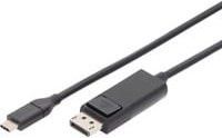 DIGITUS USB-C auf DisplayPort Adapterkabel USB Gen 2, Schwarz - Bild 1