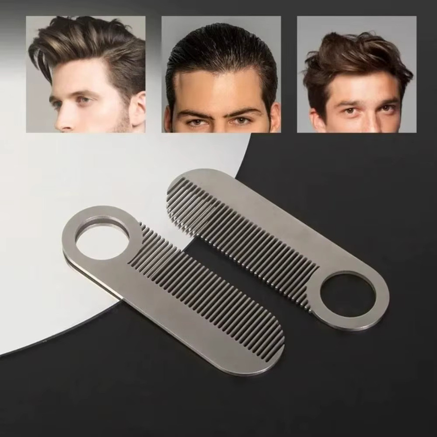 Edelstahl Bartkamm Mini, Silber, Herren - Bild 4