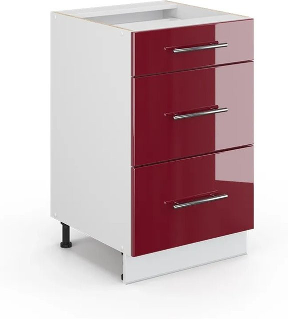 Vicco Badschrank Fame-Line Bordeaux Hochglanz Weiß B: 50 cm, H: 82 cm - Bild 1