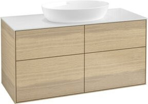 V&B Waschtischunterschrank Finion mit Wandbeleuchtung in Oak Veneer, Breite: 120 cm, Tiefe: 50,1 cm - Bild 1