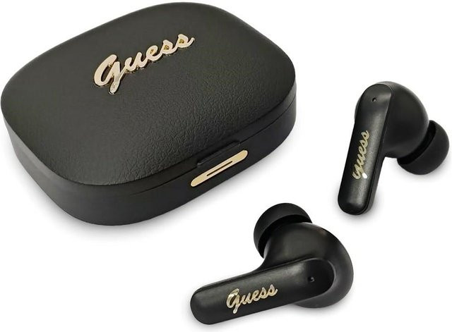 Guess TWS Bluetooth In-Ear Kopfhörer mit Metal Logo in Schwarz und Gold - Bild 1