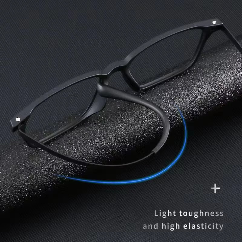 LOERHUNAR Lesebrille, quadratisch, Titan, Vollrand, Schwarz, Herren, Blaulichtfilter - Bild 3