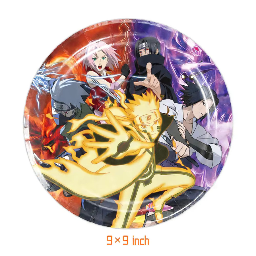Bandai Naruto Geburtstagsparty Dekorations-Set mit Ballons, Banner und Teller in Mehrfarbig für Kinder und Fans - Bild 2