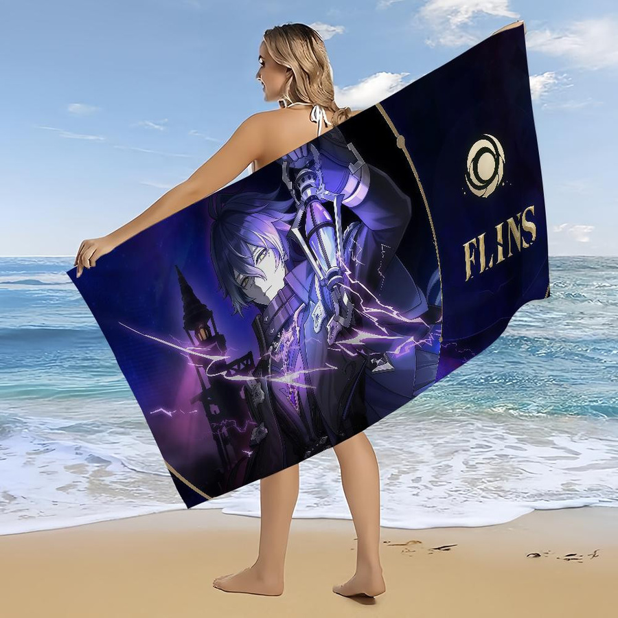 Schnelltrocknendes Strandtuch Impact Genshin Design, leichtes Badetuch für Reise, Camping und Schwimmbad, B: 40 cm, H: 60 cm - Bild 3