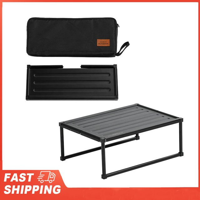LIXADA Klappbarer Campingtisch aus Metall in Schwarz Matt für Outdoor, Picknick und Grillen - Bild 1