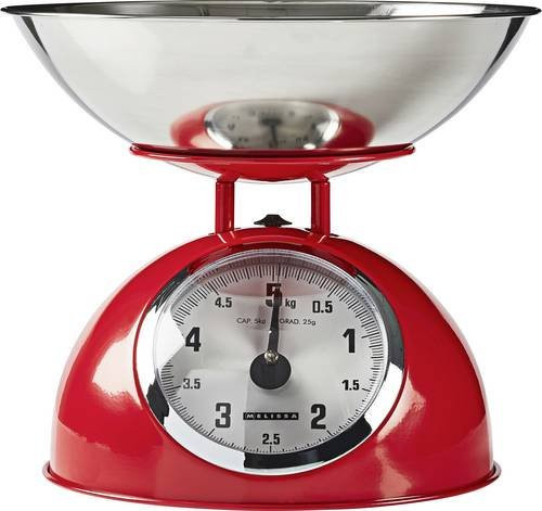 Melissa Küchenwaage analog in Rot mit einem Wägebereich bis 5 kg, B/T/H: 24,5 x 24,5 x 21,0 cm - Bild 1