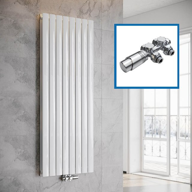SONNI Flach Heizkörper Paneelheizung Wandheizung Weiß B: 160,0 cm, H: 61,6 cm mit Mittelanschluss - Bild 1