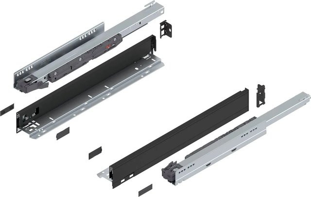 Blum Legrabox Pure Set Schubladensystem mit Blumotion Soft-Close, Nennlänge: 500 mm, Tragkraft: 40 kg, Farbe: Carbonschwarz Matt - Bild 1