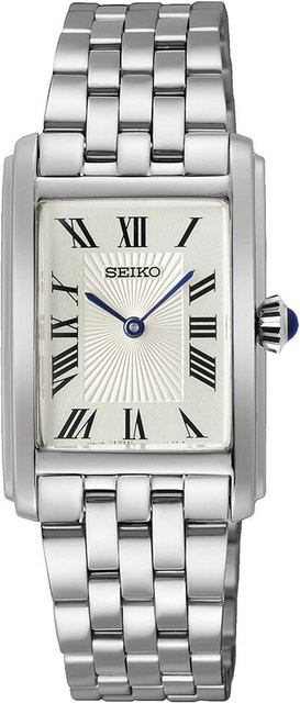 Seiko Damenuhr, Quarz, Edelstahl, Silber, 22 mm, Rechteckig - Bild 1