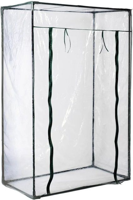 Lex Tomatengewächshaus Treibhaus aus Metallrohren und PVC-Folie, Weiß/Transparent, B/T/H: 100 x 50 x 150 cm - Bild 1