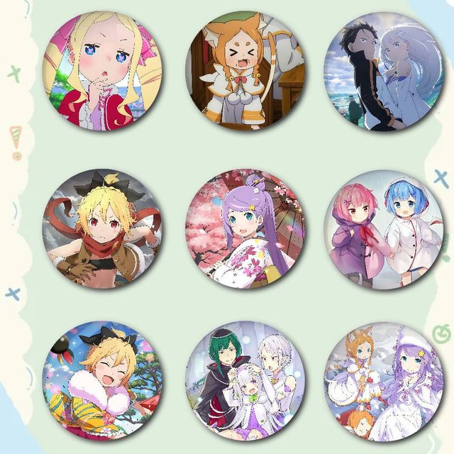Cartoon-Pin R-Re Z-Zero Starting Life In Another World, Metall, rund - Bild 1