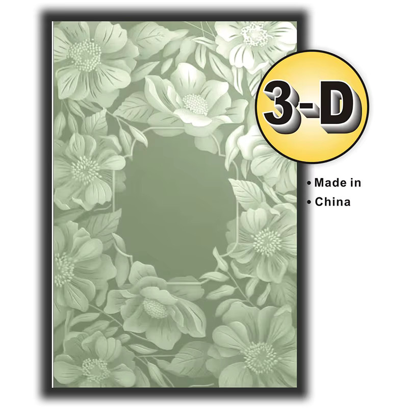 3D-Reliefmappe Blank Art Frame Surrounded by Flowers mit Blumendesign aus transparentem Kunststoff für deine DIY-Projekte - Bild 1