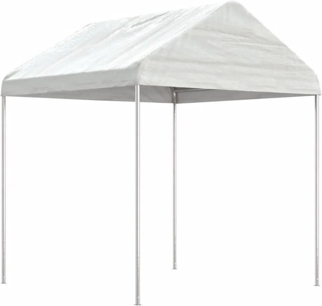 vidaXL Pavillon mit Dach in Weiß aus Polyethylen und Stahl, B/T/H: 228 x 223 x 269 cm - Bild 1
