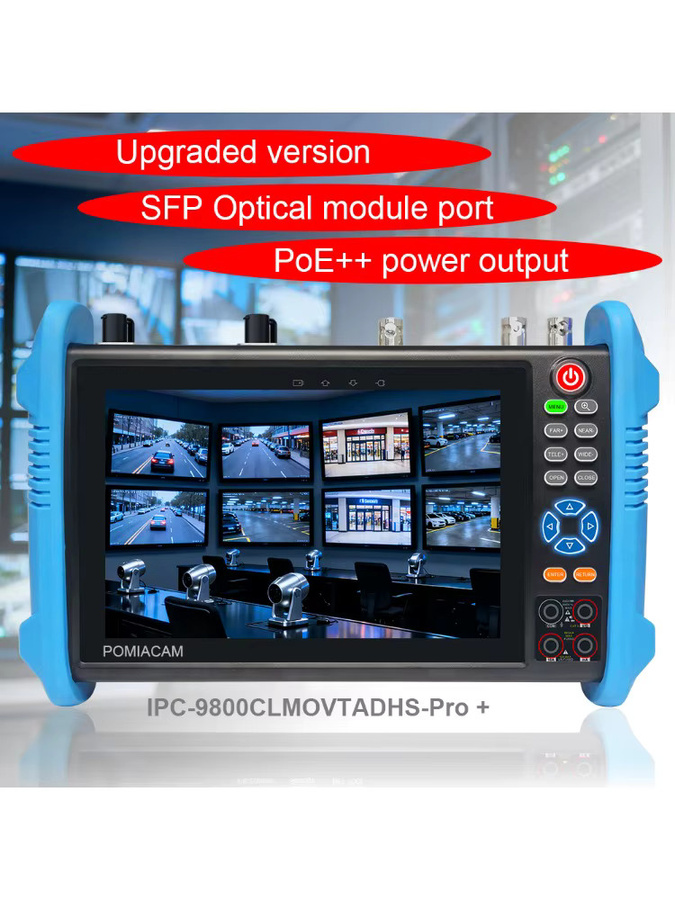 POMIACAM 7-Zoll IPS-Touch-IP-Kameratester mit 8K Unterstützung, 90 W PoE++, PTZ-Steuerung und UTP/RJ45 TDR-Kabeltest in Blau - Bild 5