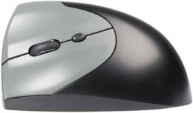 BakkerElkhuizen Vertikalmaus HandShake ergonomische Maus für Linkshänder mit 7 Tasten und Scrollrad, 1000-6400 dpi, USB-C, Bluetooth oder Kabel, grau-schwarz - Bild 1
