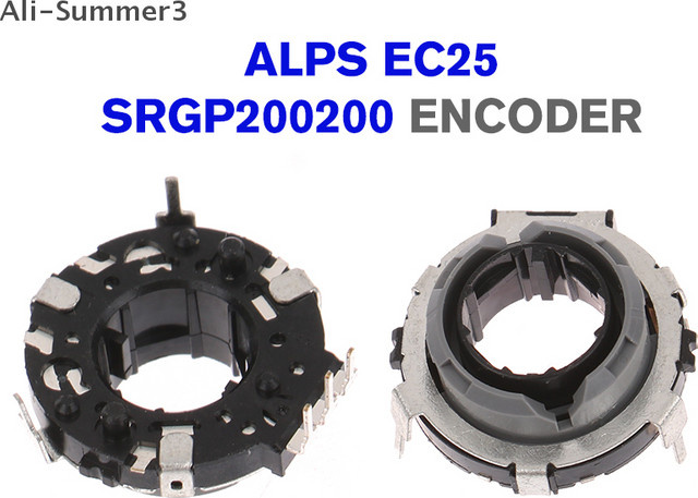 ALPS EC25 SRGP200200 Hohlwellen-Encoder in Schwarz mit 20 Positionierungen und 10 Impulsen als Auto-Audio-Lautstärkeschalter - Bild 1