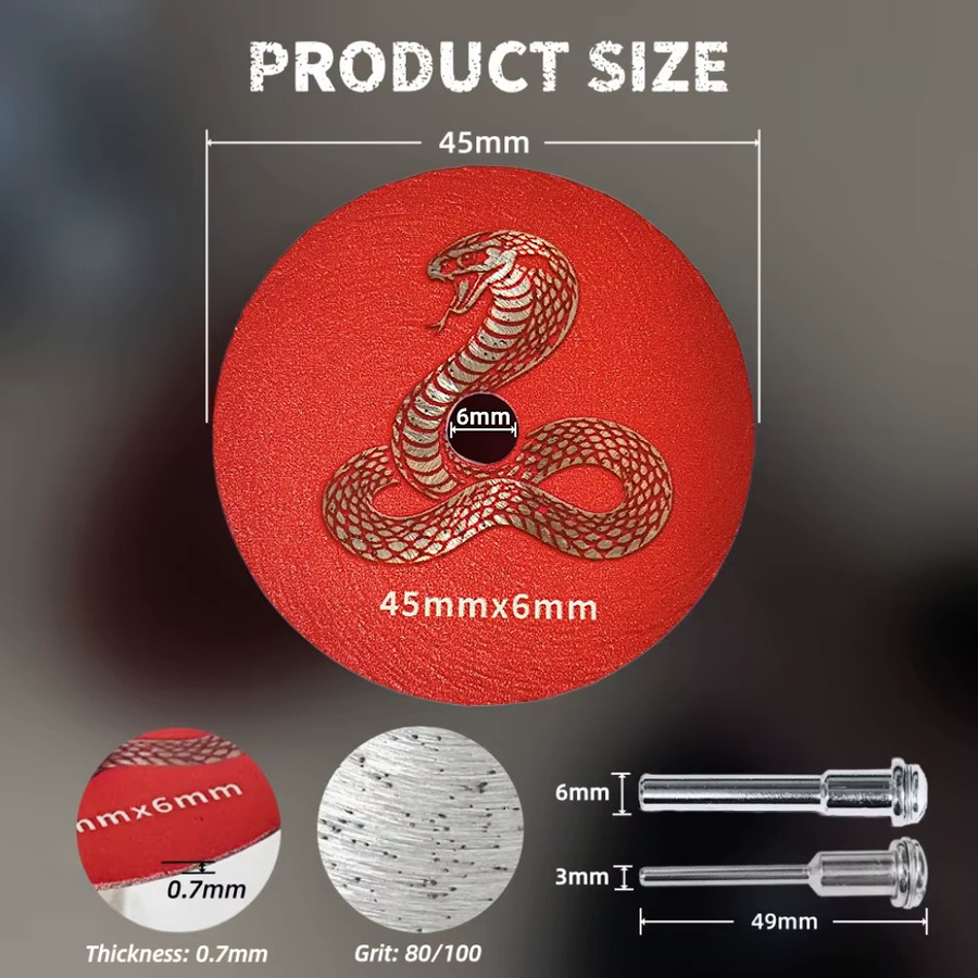 RSMXYO Mini-Diamantsägeblatt mit abnehmbarem Schaft für Keramik und Porzellan, Durchmesser: 45 mm, Farbe: Rot - Bild 2