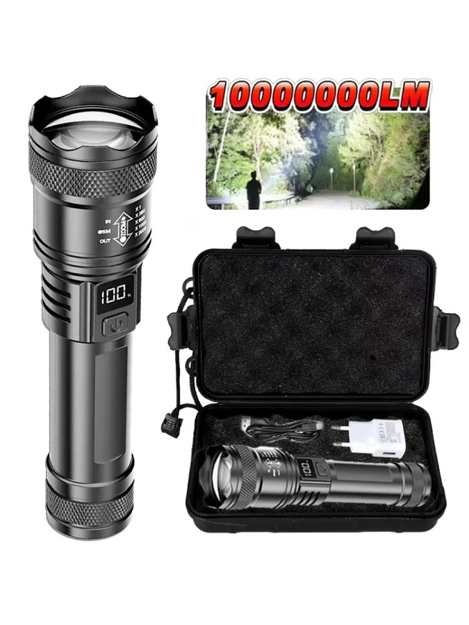NEWBIRTH P50 LED-Taschenlampe Schwarz mit 2000LM Ultra Helligkeit, Taktischer EDC Suchscheinwerfer mit Teleskopischem Zoom und 14500/18650 Akku-Kompatibilität - Bild 7