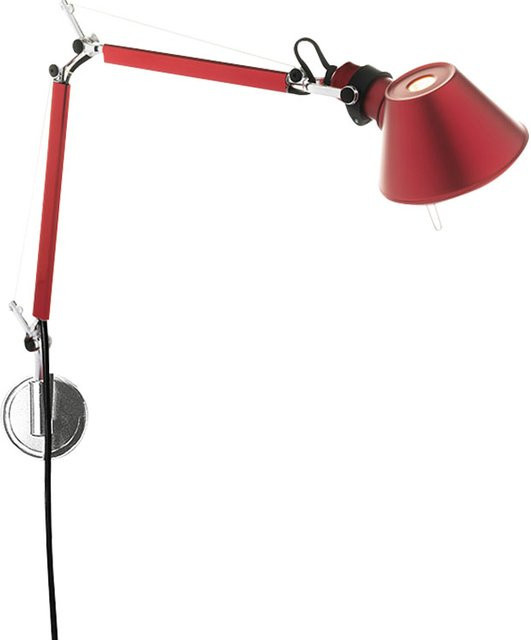 Artemide Tolomeo Micro Parete Wandleuchte in Rot und Silber aus Metall - Bild 1