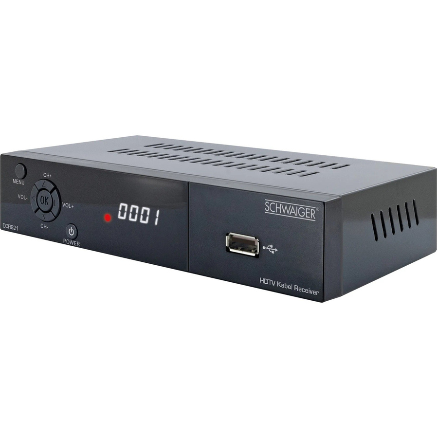 Schwaiger DVB-C Kabel-Receiver DCR621 Full HD 1080p FTA in Schwarz mit HDMI und USB-Anschluss - Bild 3