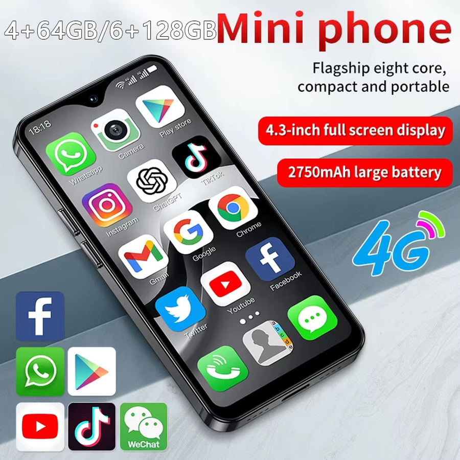 SOYES F9 Max 4G Mini-Smartphone mit 4,3 Zoll Android 12, 6 GB RAM, 128 GB Speicher, Octa-Core, 2750 mAh Akku und Typ-C OTG - Bild 4