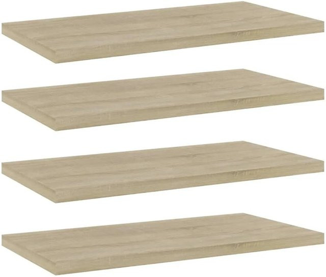 vidaXL Bücherregal-Bretter Set aus Holzwerkstoff, 4 Stück, Sonoma-Eiche, B: 40 cm, T: 20 cm, H: 1,5 cm - Bild 1