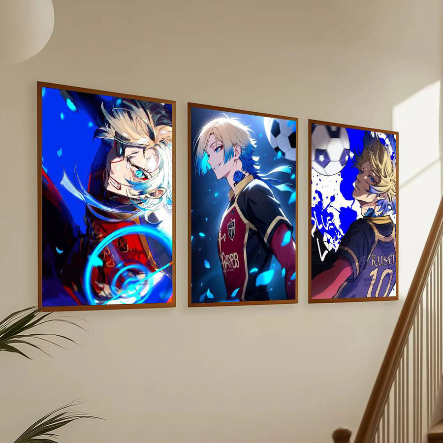 Moetch Anime Kaiser Blue Lock Poster Aufkleber, wasserfeste Wandkunst für Wohnzimmer und Schlafzimmer, Mehrfarbig - Bild 3