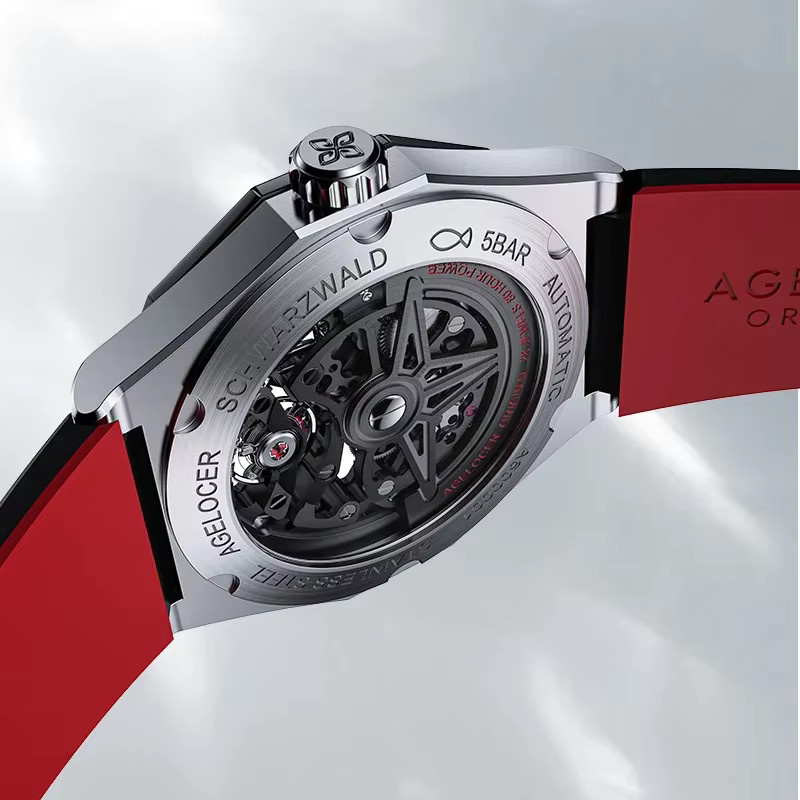 AGELOCER Armbanduhr, Automatik, Edelstahl, Silikon, Schwarz, Herren - Bild 3