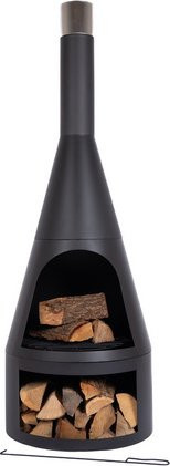 Redfire Gartenkamin Kingston Extra Large in Schwarz aus Stahl, B/T/H: 60 x 60 x 160 cm