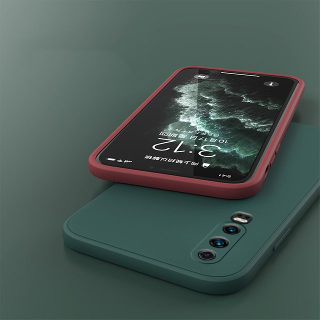 Silikon Schutzhülle für Huawei P20 P30 P40 Mate 20 30 40 Lite Pro P Smart S in Grau und Rot - Bild 1