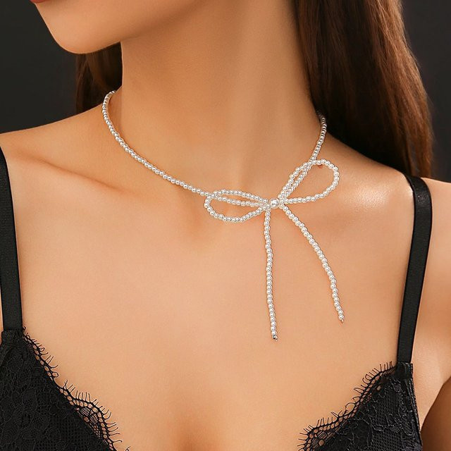 Lacteo Chic Halskette, Schleife, Imitation Perle, Damen - Bild 1