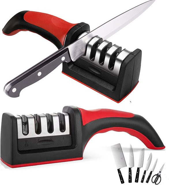 Smart Sharp Professioneller Manueller Messerschärfer mit 3 Stufen und Keramikstein in Schwarz - Bild 1