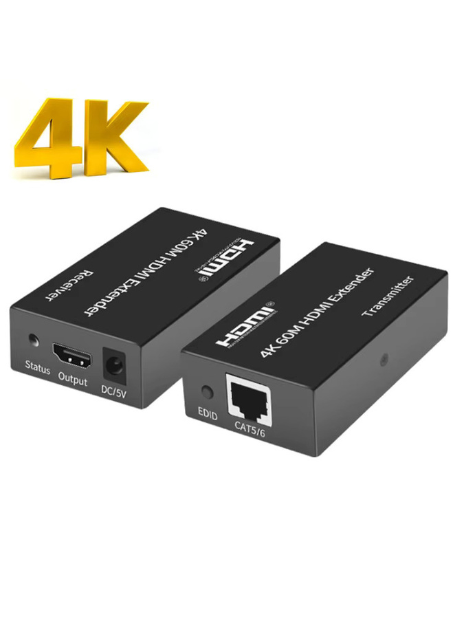 Konsenda HDMI Extender Kit 4K UHD über RJ45 Cat5e/6 Kabel, Schwarz - Bild 6