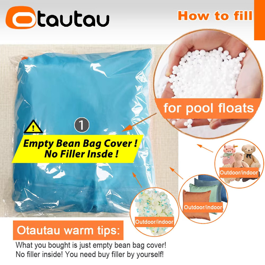 OTAUTAU Outdoor-Sitzsackbezug SF059 für Garten und Schwimmbad, Farbe: Weiß/Türkis - Bild 2