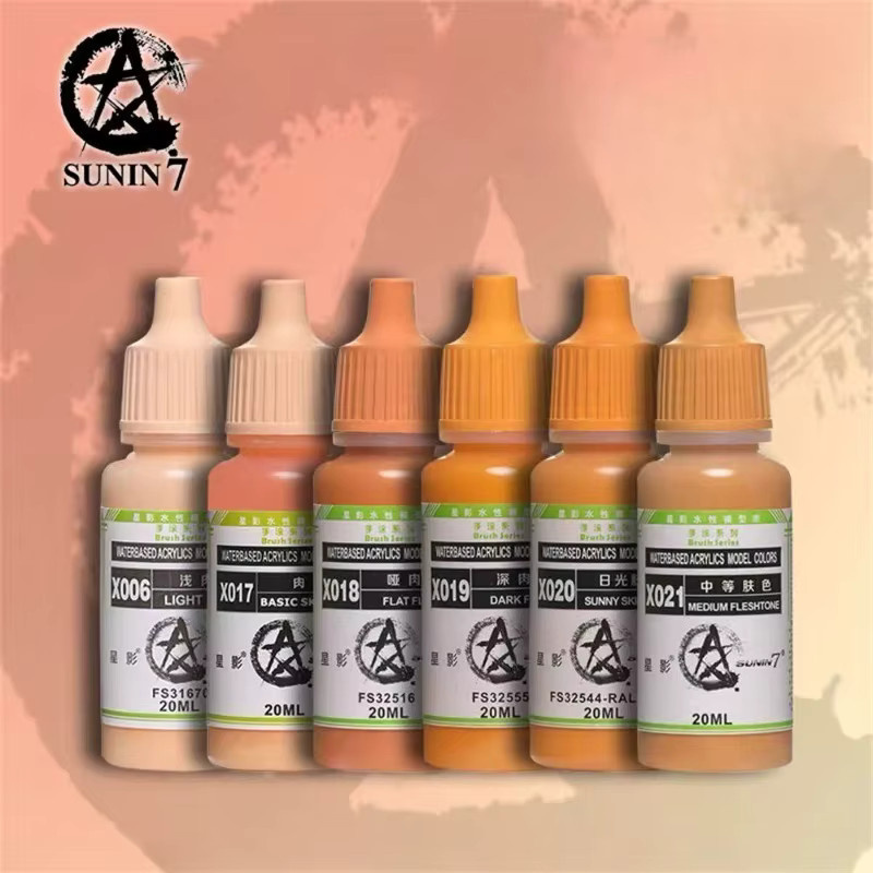SUNIN7 Wasserbasierte Hautfarben-Modellfarbe, 6-Farben-Set, Bunt / Mehrfarbig - Bild 1