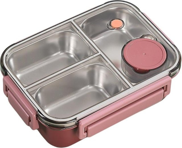 Insiders Lunchbox aus 304 Edelstahl mit Fächern und Auslaufschutz in Rosa - Bild 1