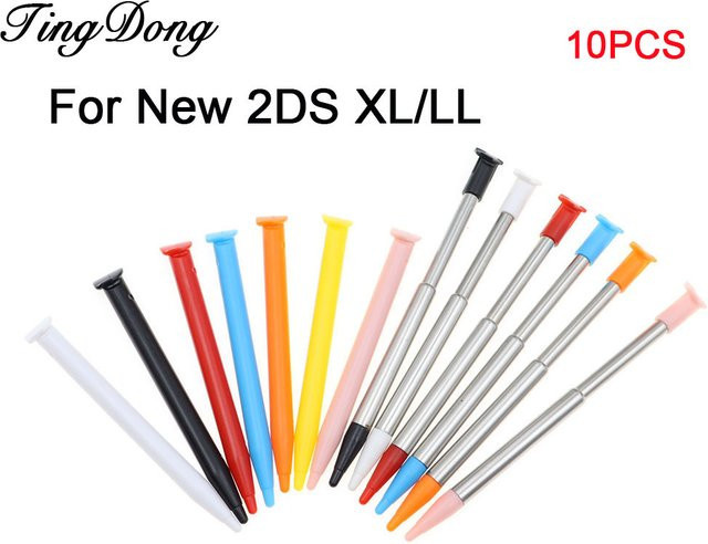 10 Stück TingDong Stylus-Stifte aus Kunststoff und Metall in Schwarz für Nintendo 2DS XL/LL mit Touchscreen - Bild 1