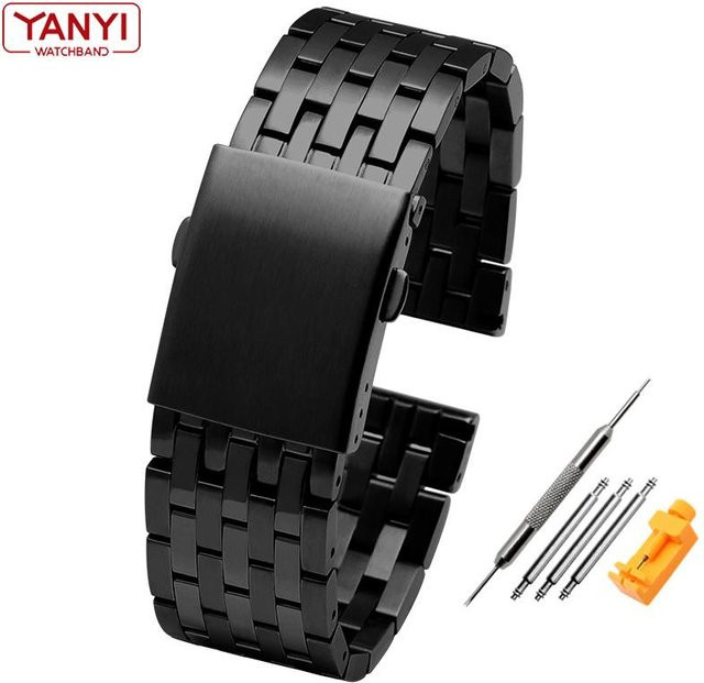 Diesel Uhrenarmband Edelstahl, Schwarz, Herren, 24mm - Bild 1