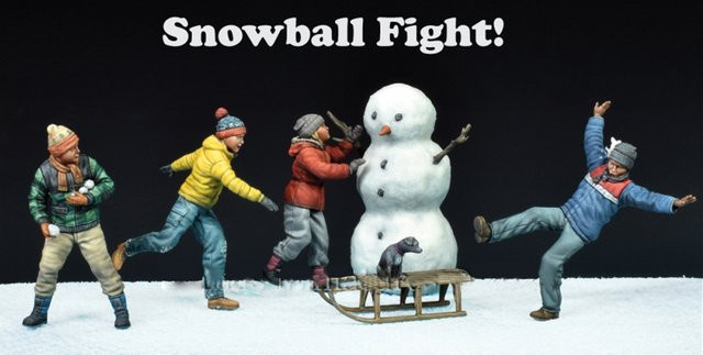 Schneeballkampf!, Resin-Modellfigur, Soldat, Militär, 1:35, Einzelfigur - Bild 1