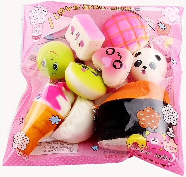 10 Stück Squishies Spielzeug, Mini Weiche Brotspielzeuge, Bananenkuchen Toast Squishy, Kawaii Spielzeug Pack - Bild 1