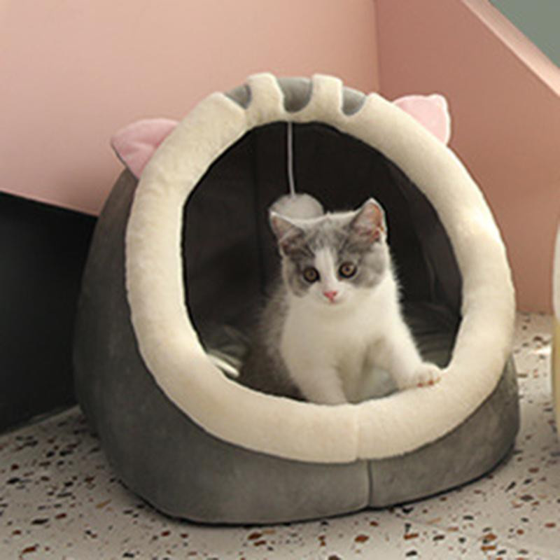 Gemütliches Katzenbett als weiches Katzenhaus und Höhle für kleine Hunde und Katzen, B/T/H: 31 x 30 x 28 cm - Bild 1