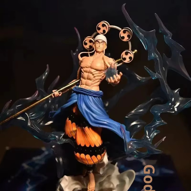 Bandai Anime One Piece Enel Donnergott Leuchtende Doppelkopf-Skulptur Actionfigur Statue als Desktop-Dekoration und Geschenk für Kinder - Bild 5