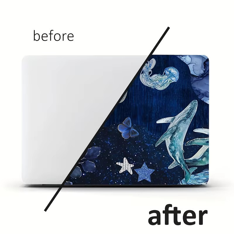 Dream Dolphin Laptop Schutzfolie aus PVC in Blau, 2er-Set, universell passend für 15,35 x 10,63 Zoll - Bild 4