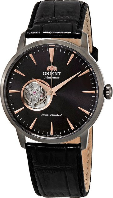 Orient Armbanduhr Automatik, Edelstahl, Leder, Schwarz, 41 mm, Herren - Bild 1