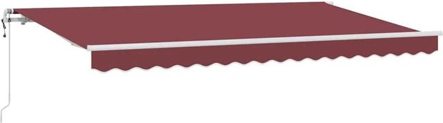 vidaXL Einziehbare Markise mit Fernbedienung in Bordeauxrot, Breite: 350 cm, Ausladung: 200 cm - Bild 1